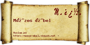 Mézes Ábel névjegykártya